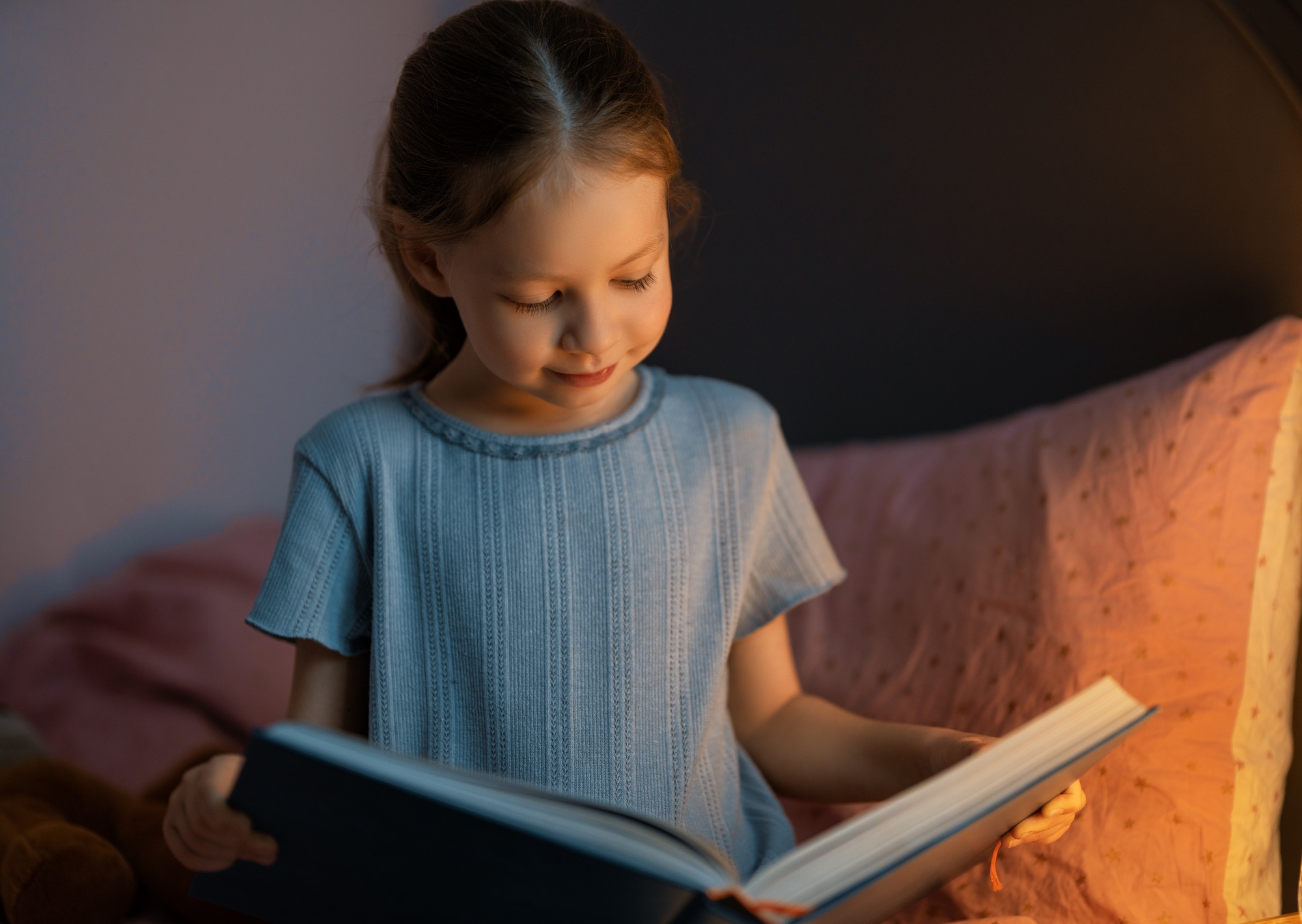 girl is reading a book