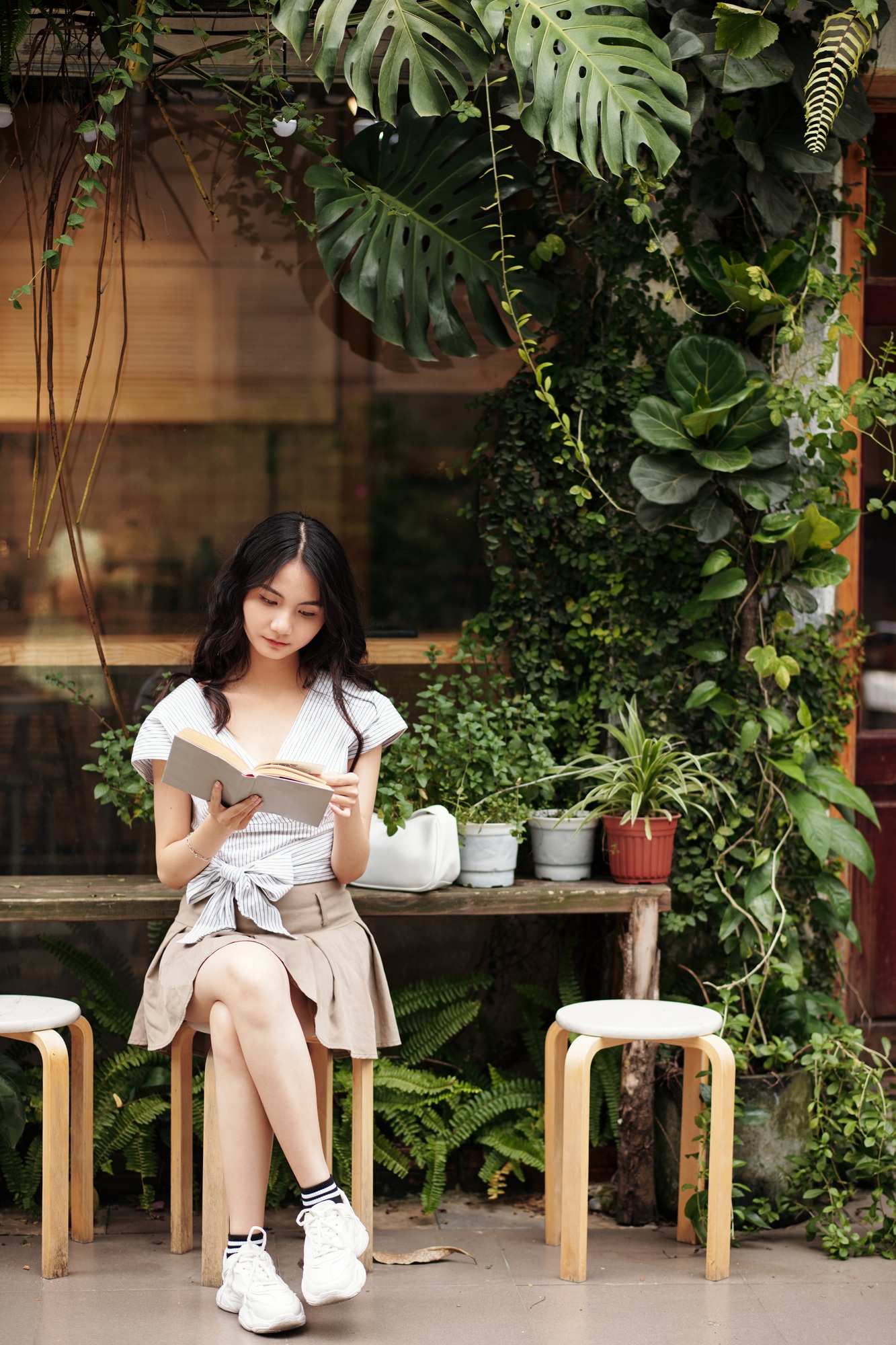 Woman Reading Captivating Book